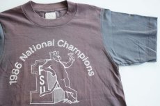 画像1: デッドストック★80s National Champions ツートン コットンTシャツ S (1)