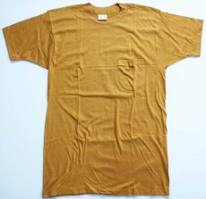 画像2: デッドストック★70s USA製 SNEAKERS 無地 コットン ポケットTシャツ マスタード M (2)