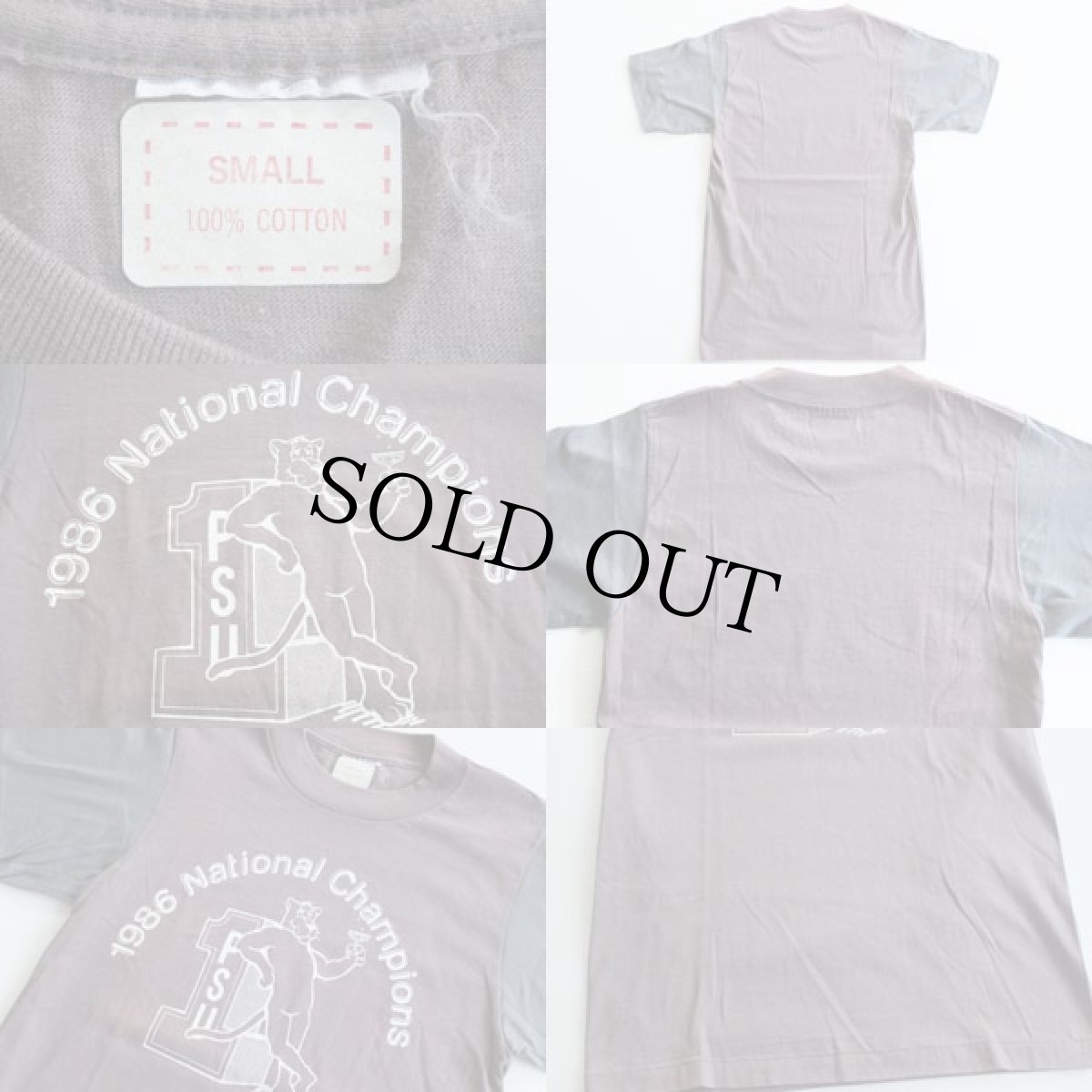 画像3: デッドストック★80s National Champions ツートン コットンTシャツ S (3)