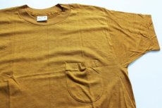 画像1: デッドストック★70s USA製 SNEAKERS 無地 コットン ポケットTシャツ マスタード M (1)