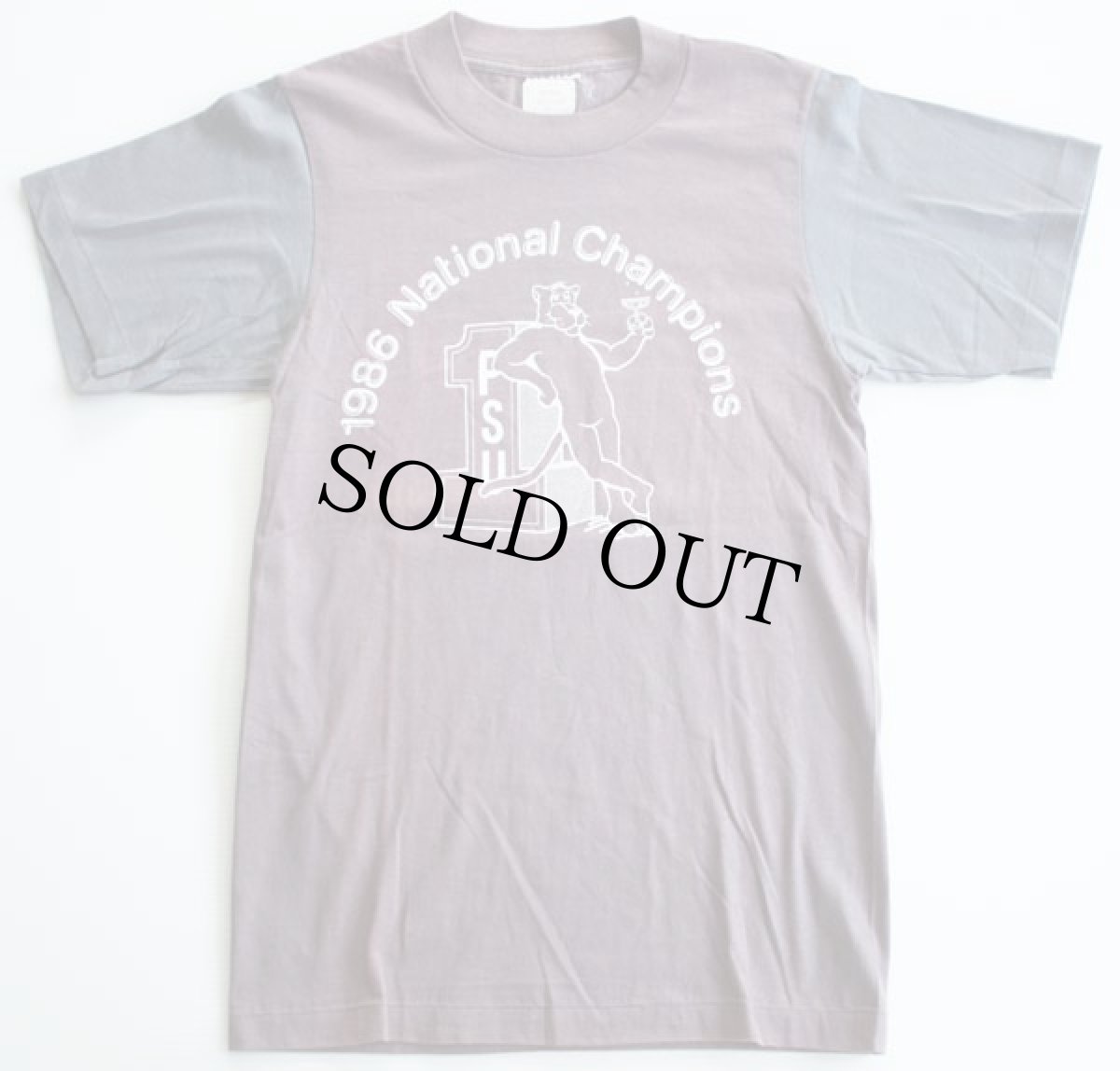 画像2: デッドストック★80s National Champions ツートン コットンTシャツ S (2)