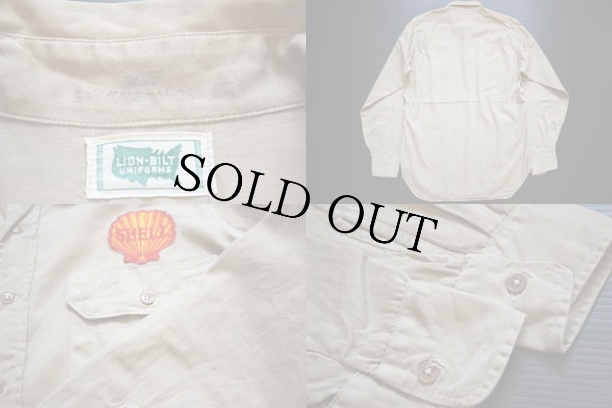 画像3: 50s LION-BILT SHELL パッチ付き ワークシャツ 15 (3)