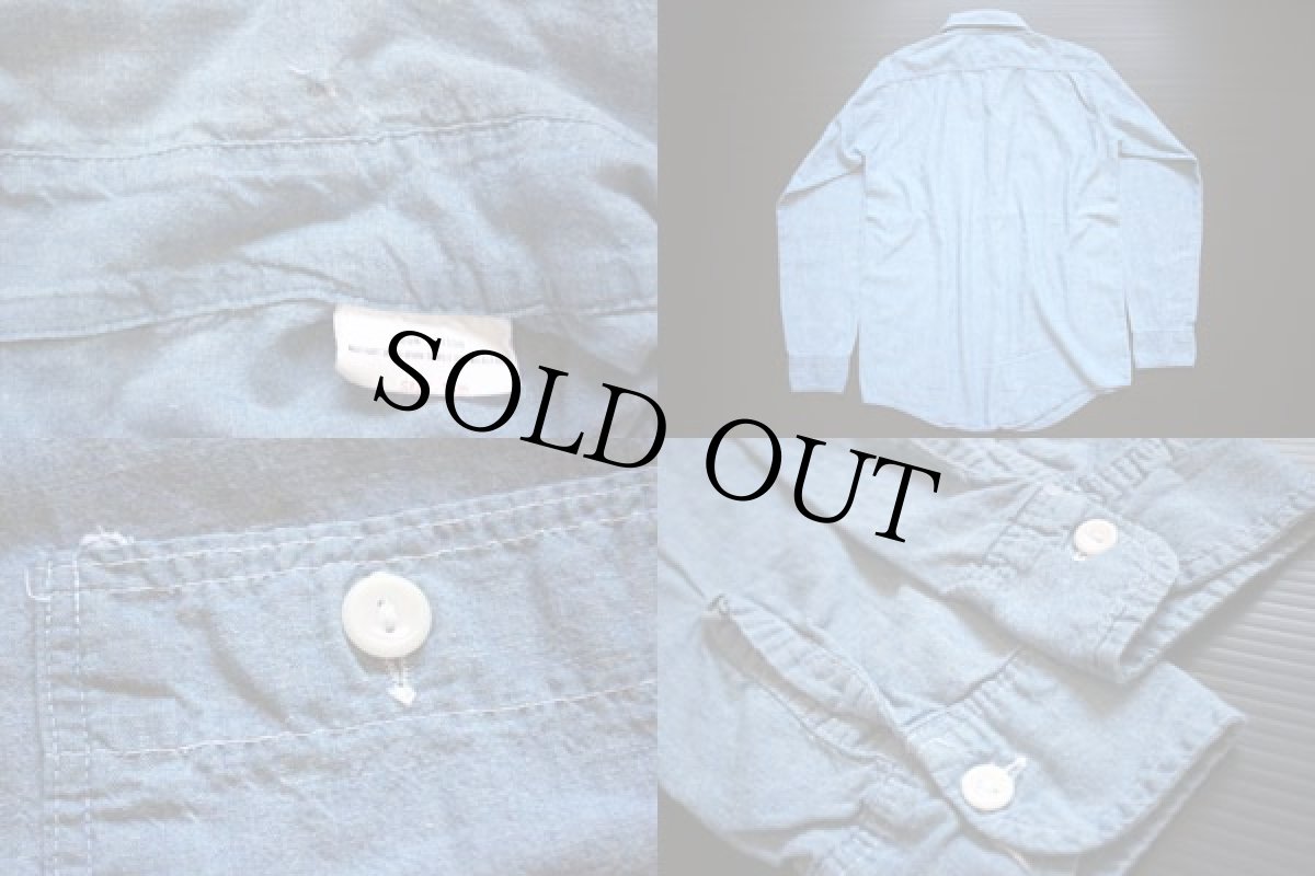 画像3: 70s USA製 UNKNOWN コットン シャンブレーシャツ 14.5 (3)