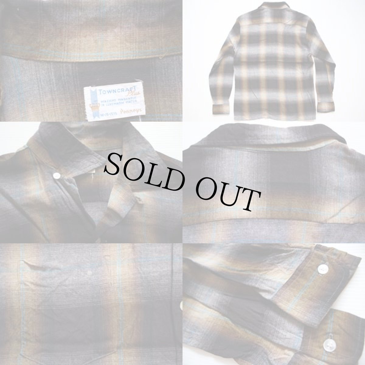 画像3: 60s Penneys TOWNCRAFT オンブレチェック レーヨンシャツ M (3)