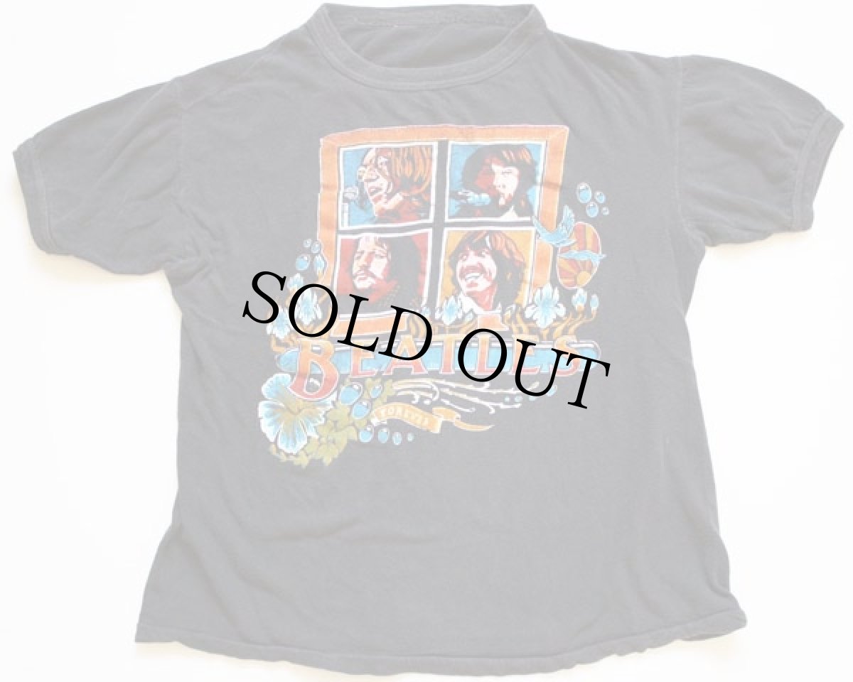 画像2: 70s BEATESビートルズ FOREVER パキ綿 Tシャツ 黒 (2)