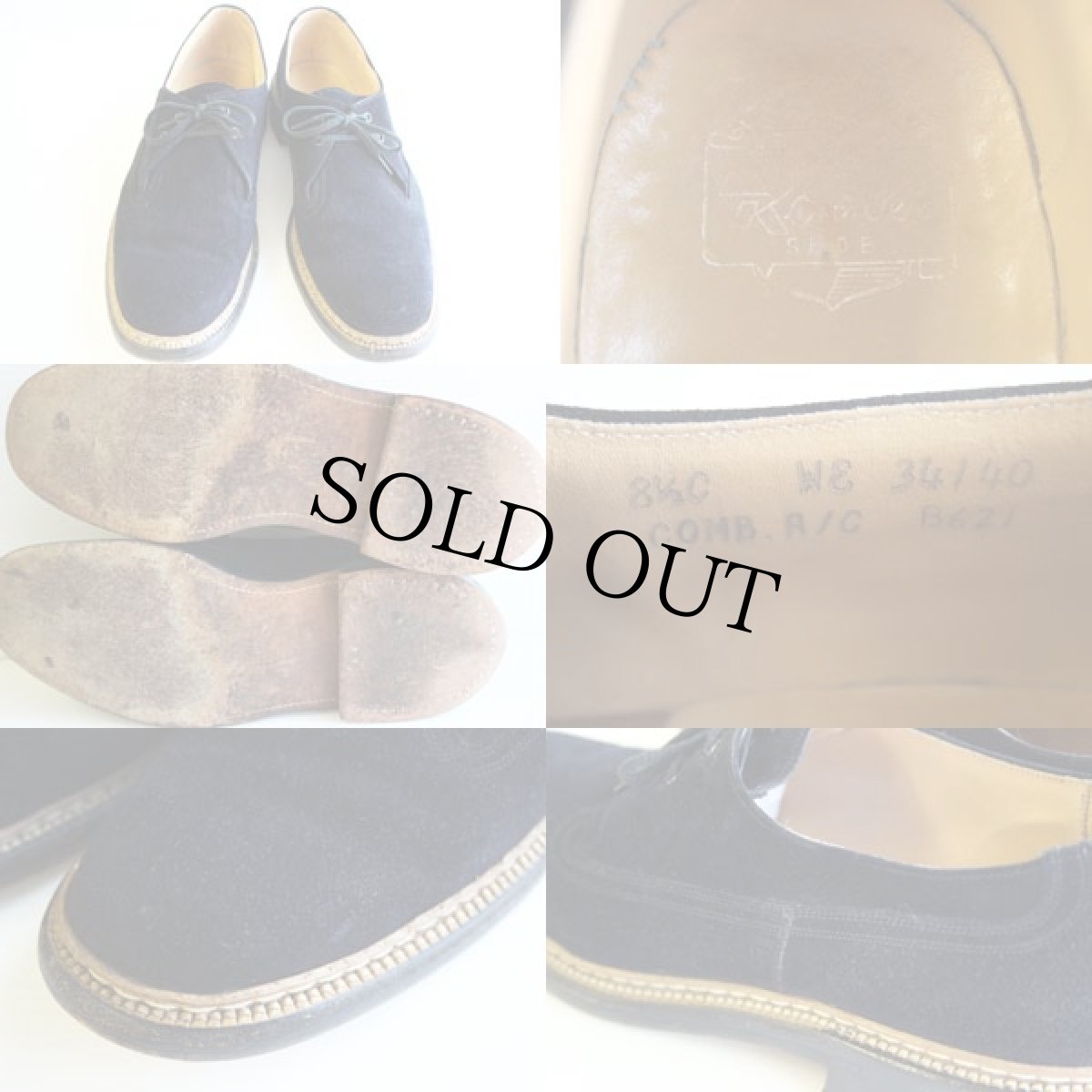 画像3: 50s Roblee ダブルコバ ブルースエード レザーシューズ 8.5★革靴 (3)