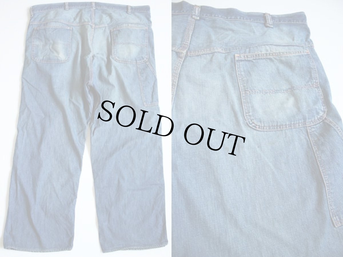 画像2: 60s BLUE BELL デニム ペインターパンツ w44 (2)