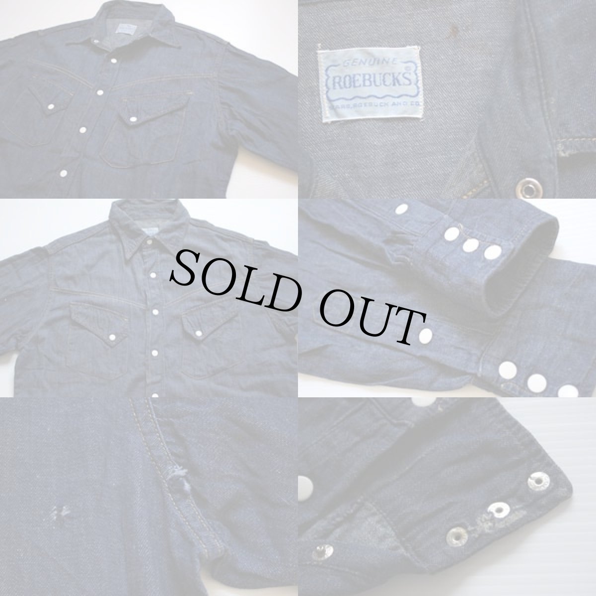 画像3: 60s Sears ROEBUCKS デニム ウエスタンシャツ (3)