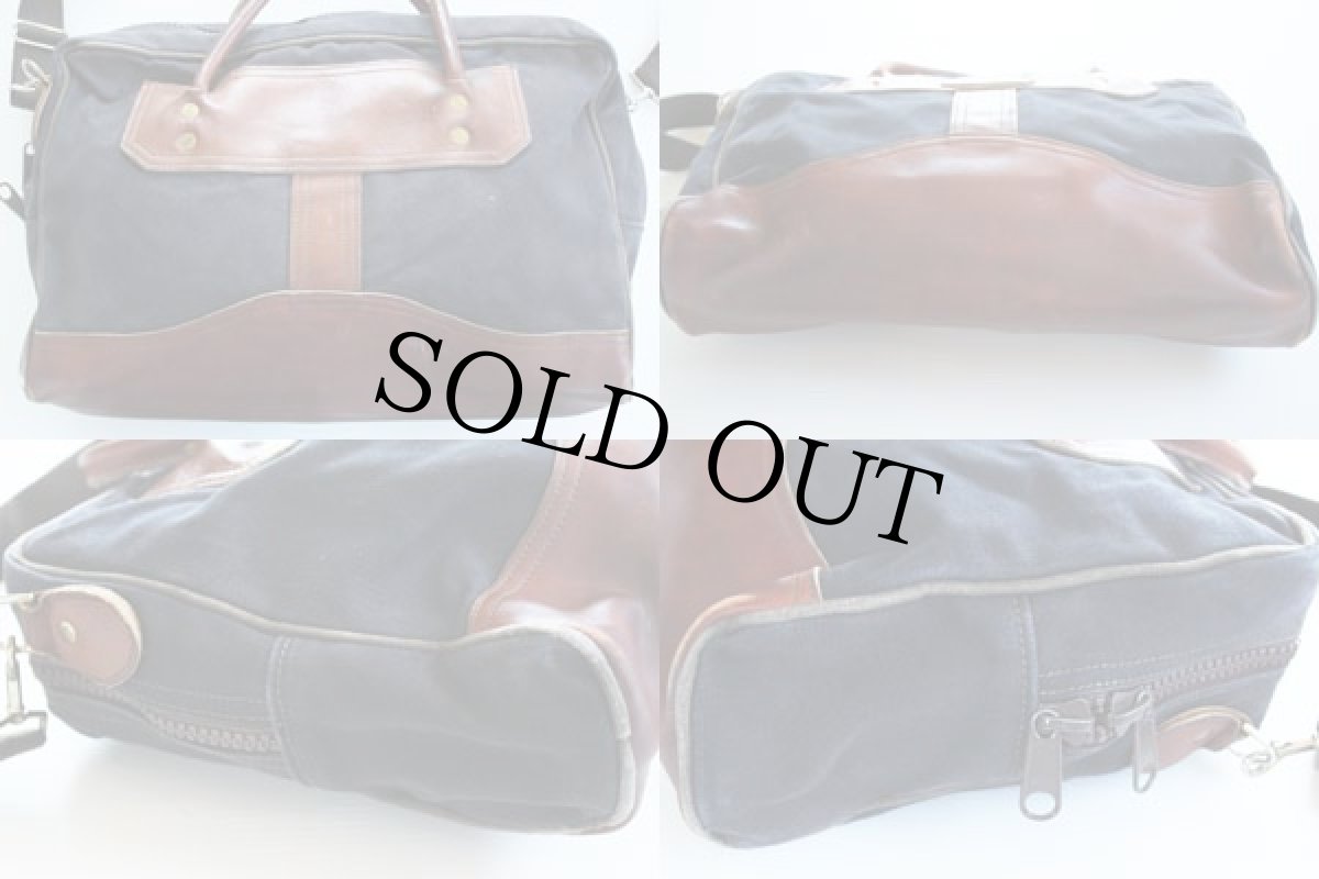 画像2: USA製 DULUTH PACKダルースパック キャンバス×レザー 2wayショルダーバッグ 黒 (2)