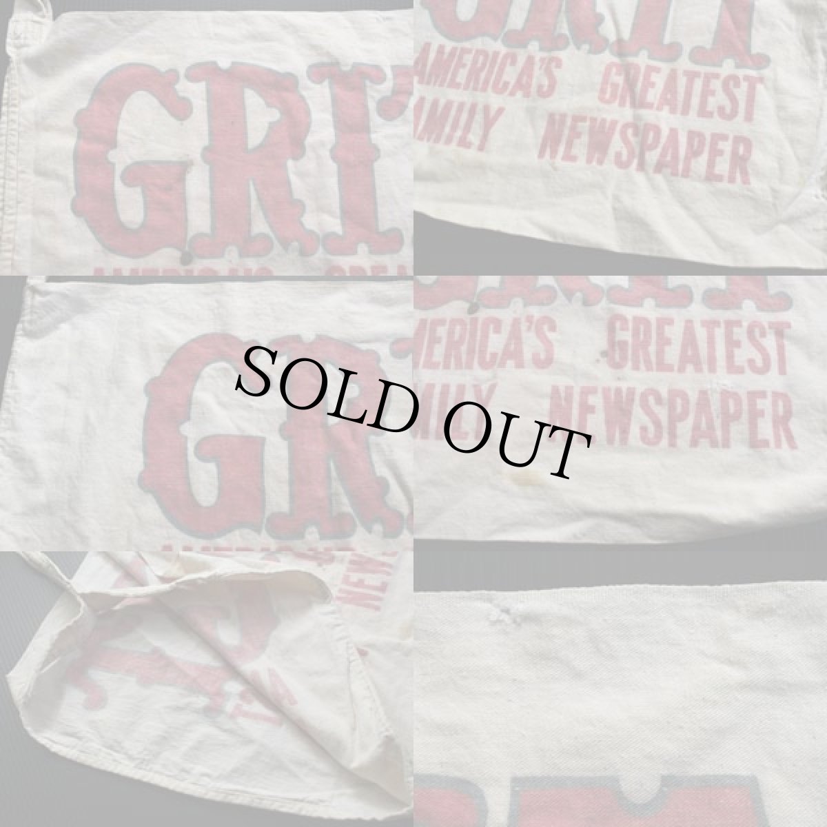画像3: ビンテージ GRIT 染み込みプリント ニュースペーパーバッグ (3)