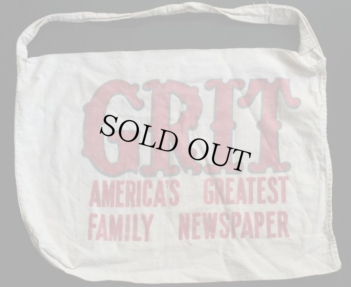 画像2: ビンテージ GRIT 染み込みプリント ニュースペーパーバッグ (2)