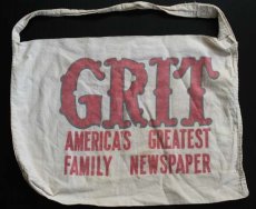 画像2: ビンテージ GRIT 染み込みプリント ニュースペーパーバッグ (2)