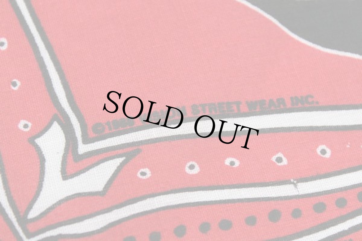 画像3: デッドストック★80s VISIONヴィジョン スカル バンダナ 赤 (3)