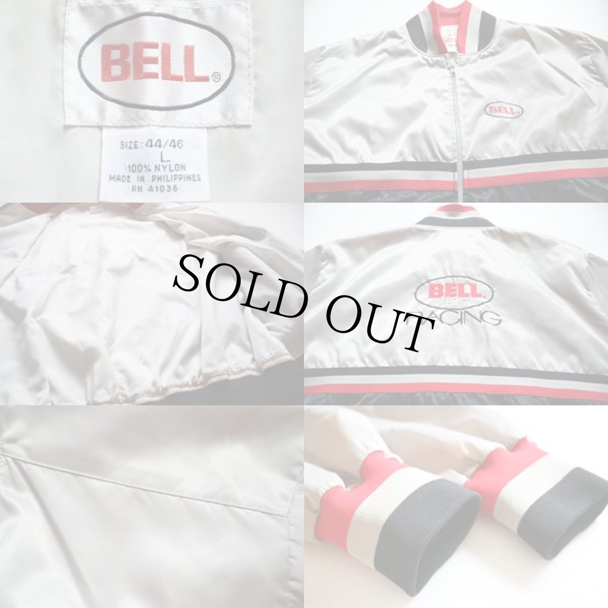 画像3: BELLベル 刺繍 ナイロンジャケット L★ヘルメット (3)