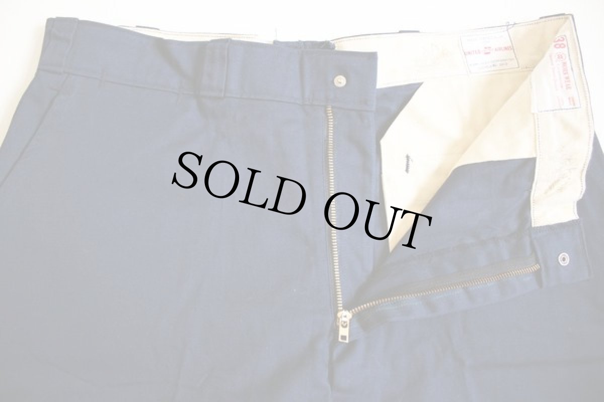 画像2: 60s USA製 UNITED AIR LINES ワークパンツ 紺 38 (2)