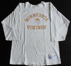 画像1: 80s USA製 Championチャンピオン NFL MINNESOTA VIKINGS フットボールTシャツ 白 L (1)