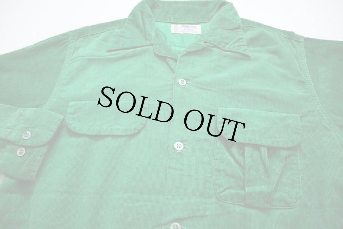画像2: 50s SEARS Pilgrimピルグリム コーデュロイシャツ 緑 M (2)