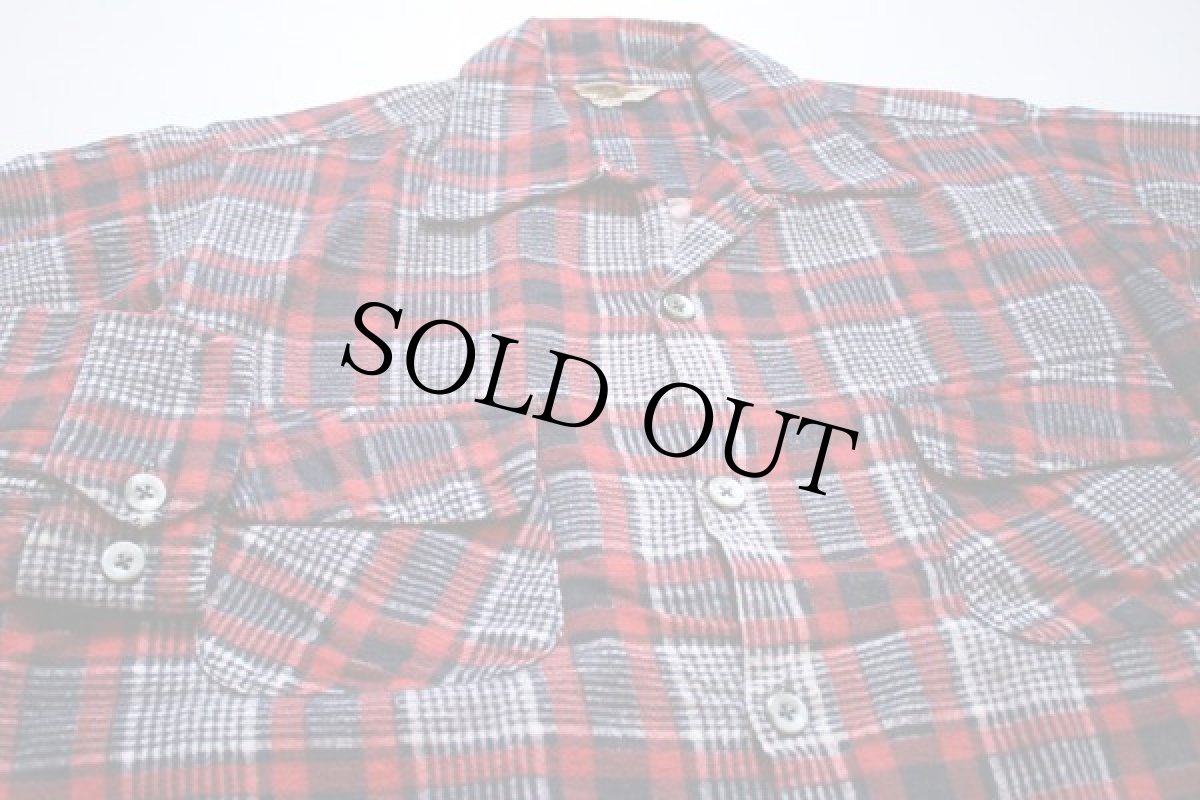 画像2: 50s JAPAN製 Hadson プリントネルシャツ S (2)