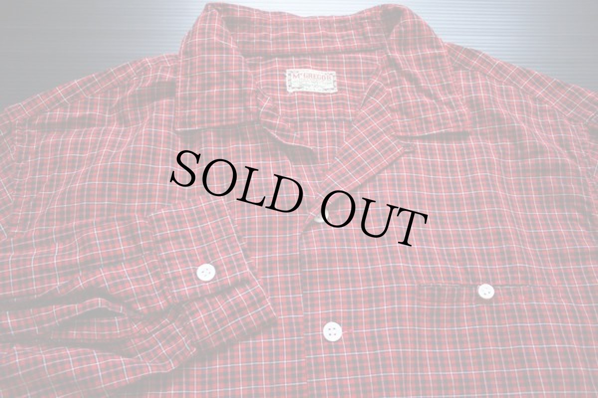 画像2: 50s USA製 McGREGORマクレガー チェック コットン オープンカラーシャツ L (2)