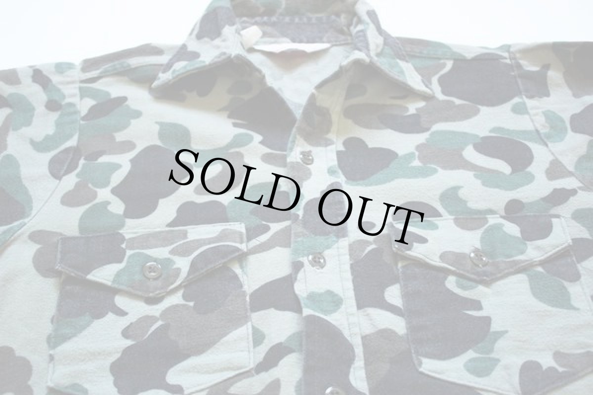 画像2: 70s JIM CATFISH HUNTER ダックハンターカモ シャモアクロスシャツ S (2)