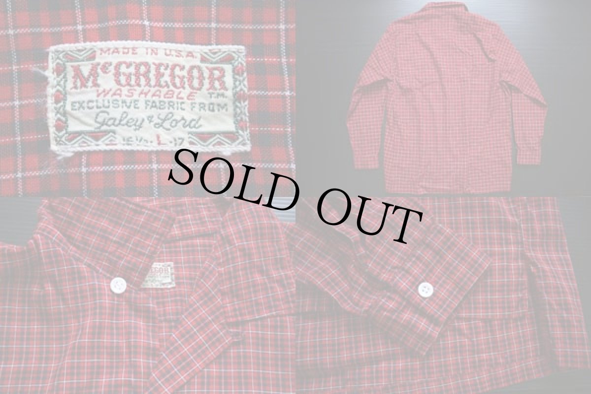 画像3: 50s USA製 McGREGORマクレガー チェック コットン オープンカラーシャツ L (3)