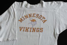 画像2: 80s USA製 Championチャンピオン NFL MINNESOTA VIKINGS フットボールTシャツ 白 L (2)