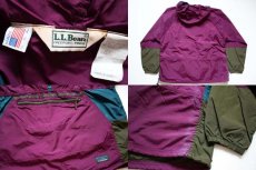 画像3: 90s USA製 L.L.Bean チロリアンテープ マルチカラー 切り替え ナイロン アノラックパーカー L (3)