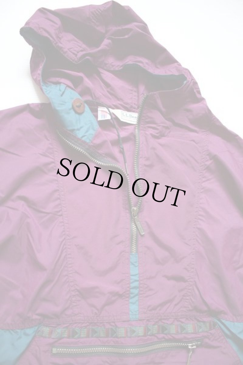 画像2: 90s USA製 L.L.Bean チロリアンテープ マルチカラー 切り替え ナイロン アノラックパーカー L (2)