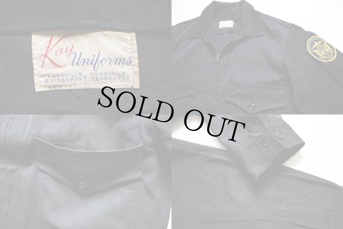 画像3: 70s Kay Uniforms パッチ付き ワークジャケット 黒 (3)