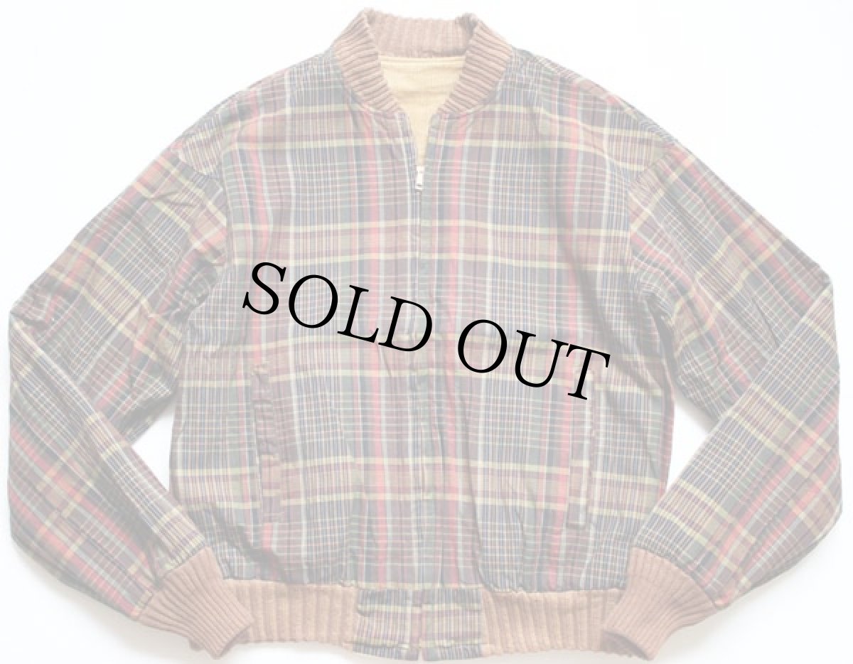 画像2: 50s コーデュロイ×マドラスチェック リバーシブル ジャケット 36 (2)