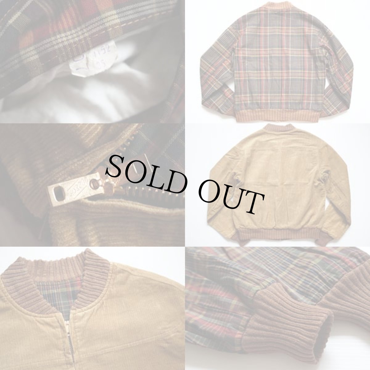 画像3: 50s コーデュロイ×マドラスチェック リバーシブル ジャケット 36 (3)