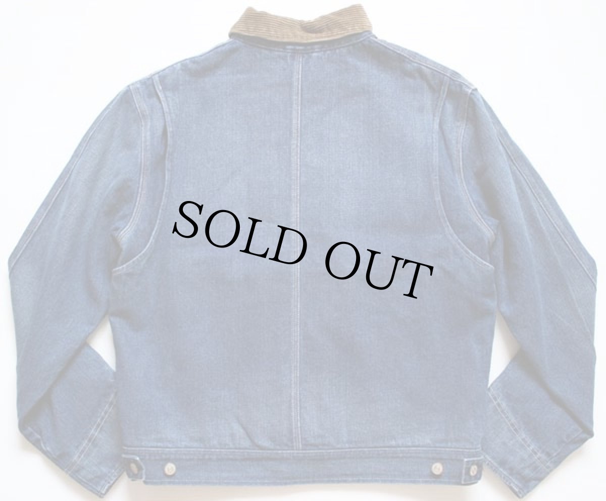 画像2: ポロ ラルフローレン ビンテージ加工 バッファローチェック ネルライナー デニム ワークジャケット M (2)