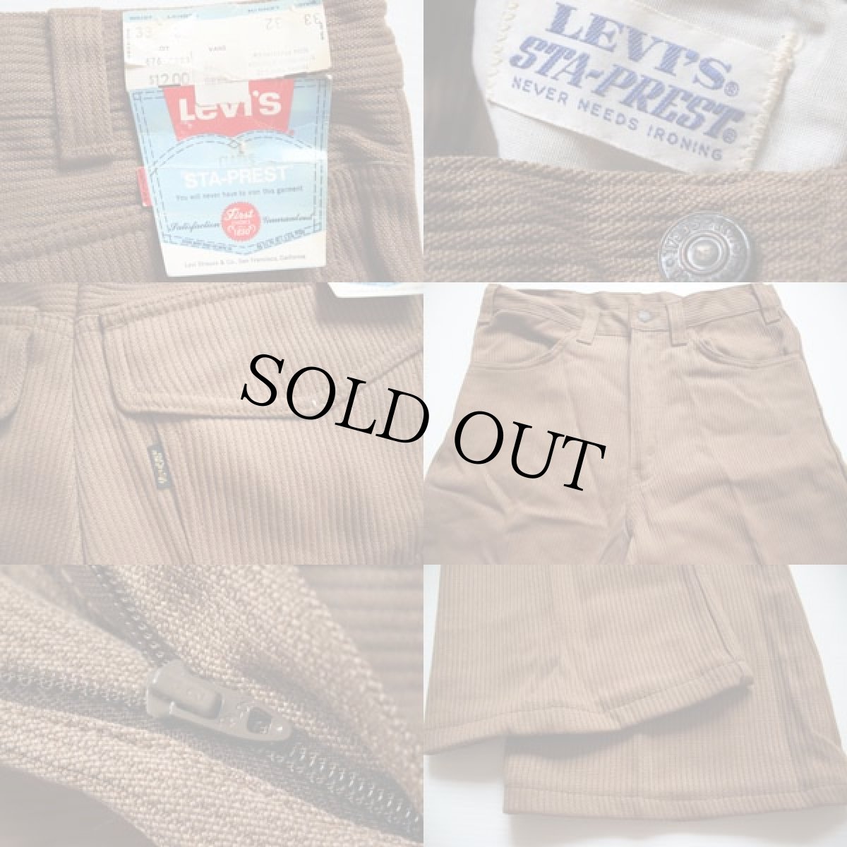 画像3: デッドストック★70s USA製 LEVI'Sリーバイス BIGE STA-PRESTスタプレ パンツ w33 (3)