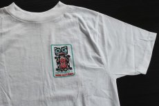 画像1: デッドストック★60s BSA ボーイスカウト 染み込みプリント コットンTシャツ 白 S (1)