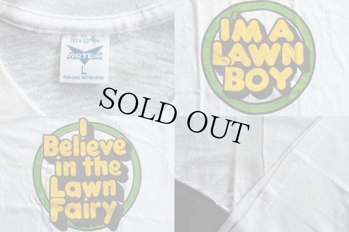 画像3: デッドストック★70s ARTEX LAWN BOY 両面 染み込みプリント コットンTシャツ 白 L (3)