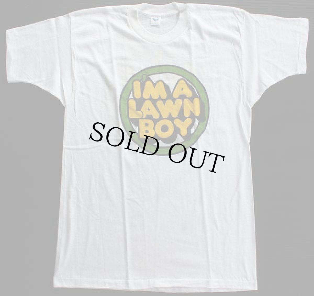 画像2: デッドストック★70s ARTEX LAWN BOY 両面 染み込みプリント コットンTシャツ 白 L (2)