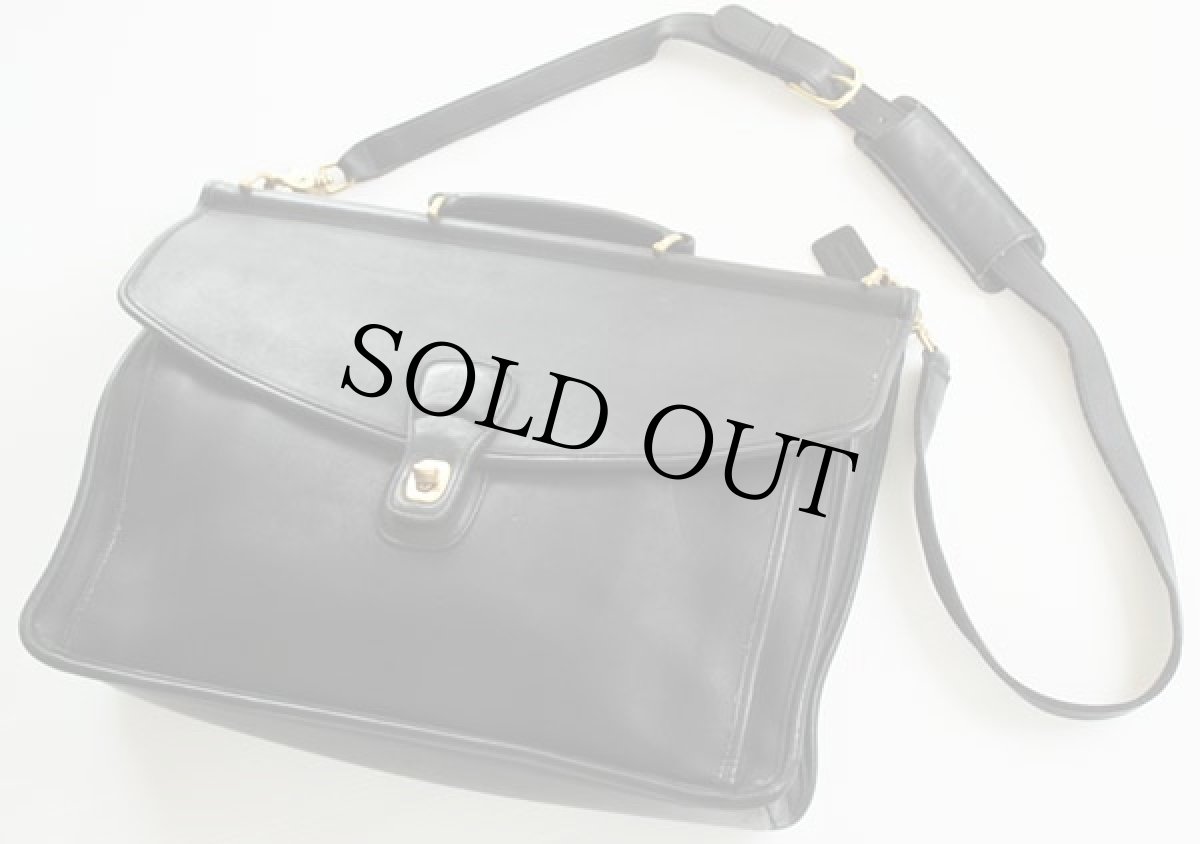 画像1: USA製 COACH オールド コーチ レザー ブリーフケース 黒★5266 (1)
