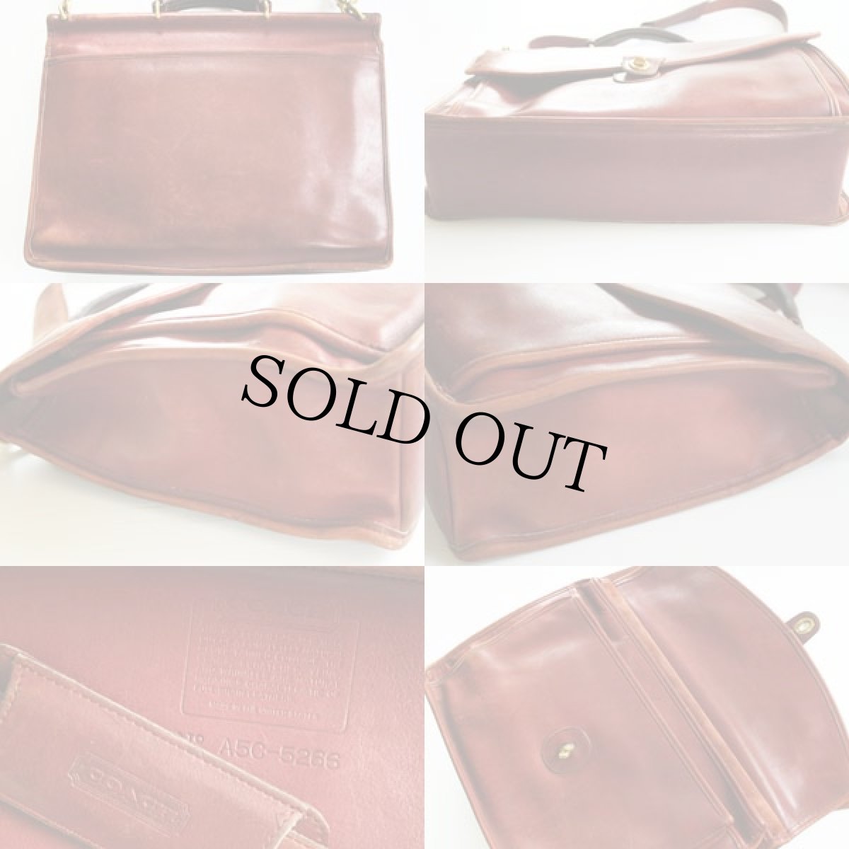 画像2: USA製 COACH オールド コーチ レザー ブリーフケース 赤茶★5266 (2)