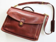 画像1: USA製 COACH オールド コーチ レザー ブリーフケース 赤茶★5266 (1)