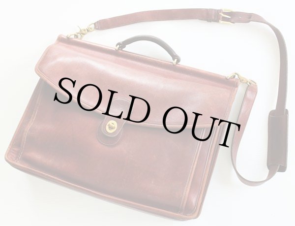USA製 COACH オールド コーチ レザー ブリーフケース 赤茶☆5266