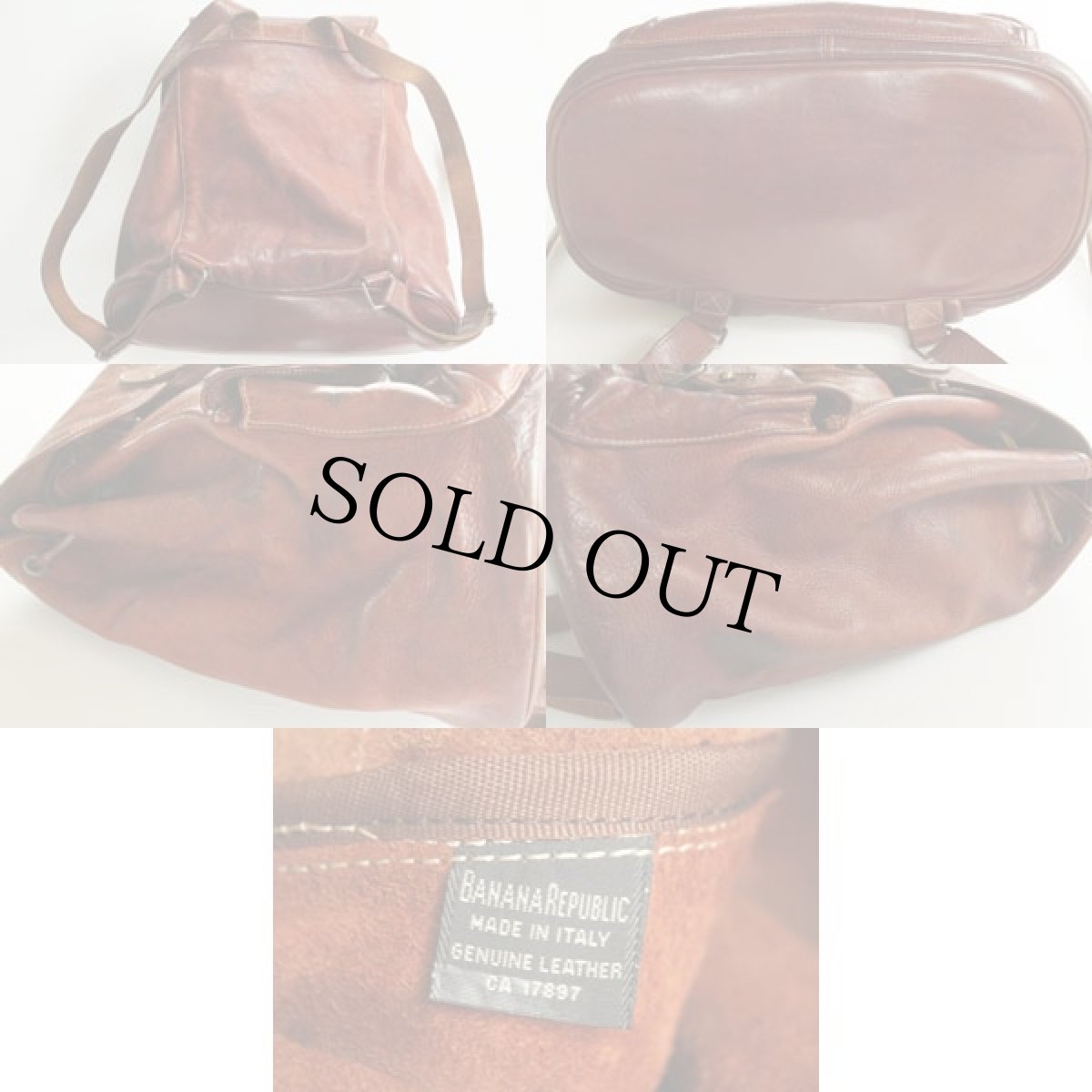 画像2: イタリア製 BANANA REPUBLICバナナリパブリック オールレザー リュックサック (2)
