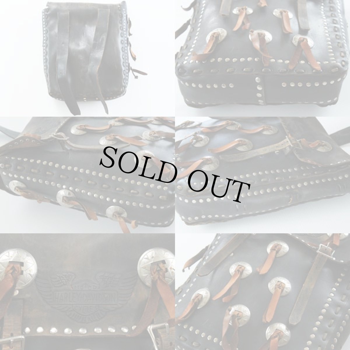 画像2: 50s HARLEY-DAVIDSONハーレー ダビッドソン スタッズ レザー サドルバッグ (2)