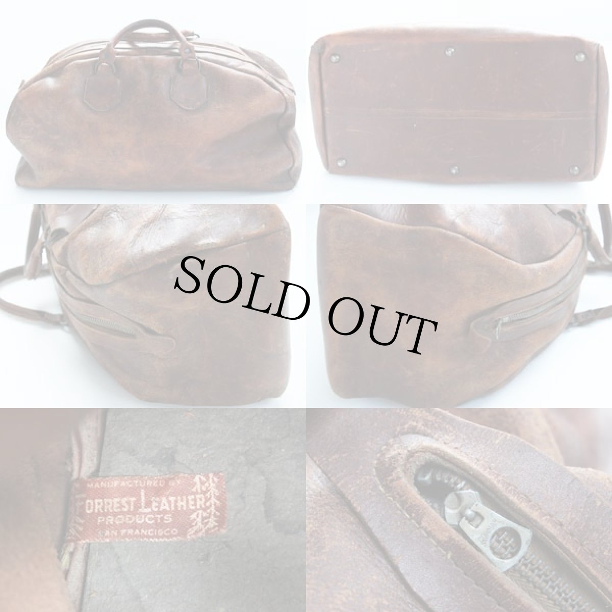 画像2: 40s FORREST LEATHER レザー ボストンバッグ 茶 (2)