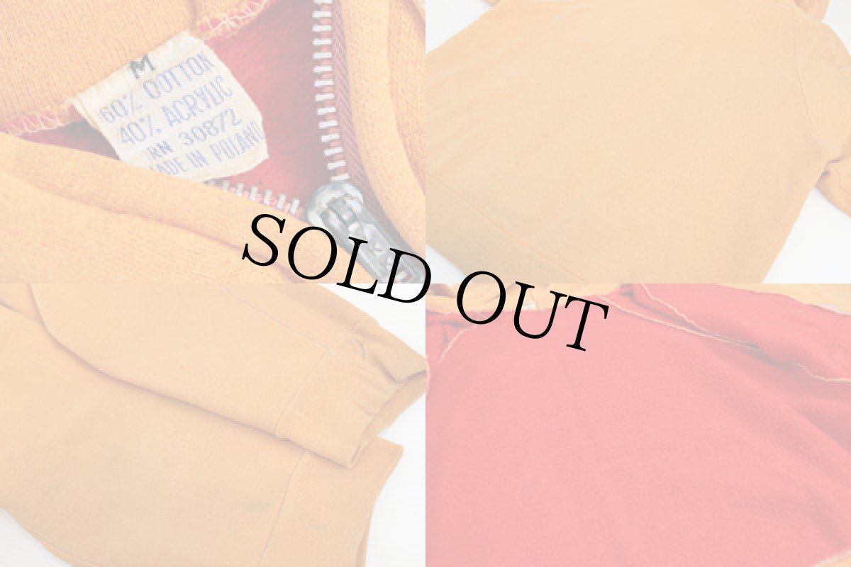 画像3: 70s ポーランド製 UNKNOWN スウェット ジップパーカー オレンジ (3)