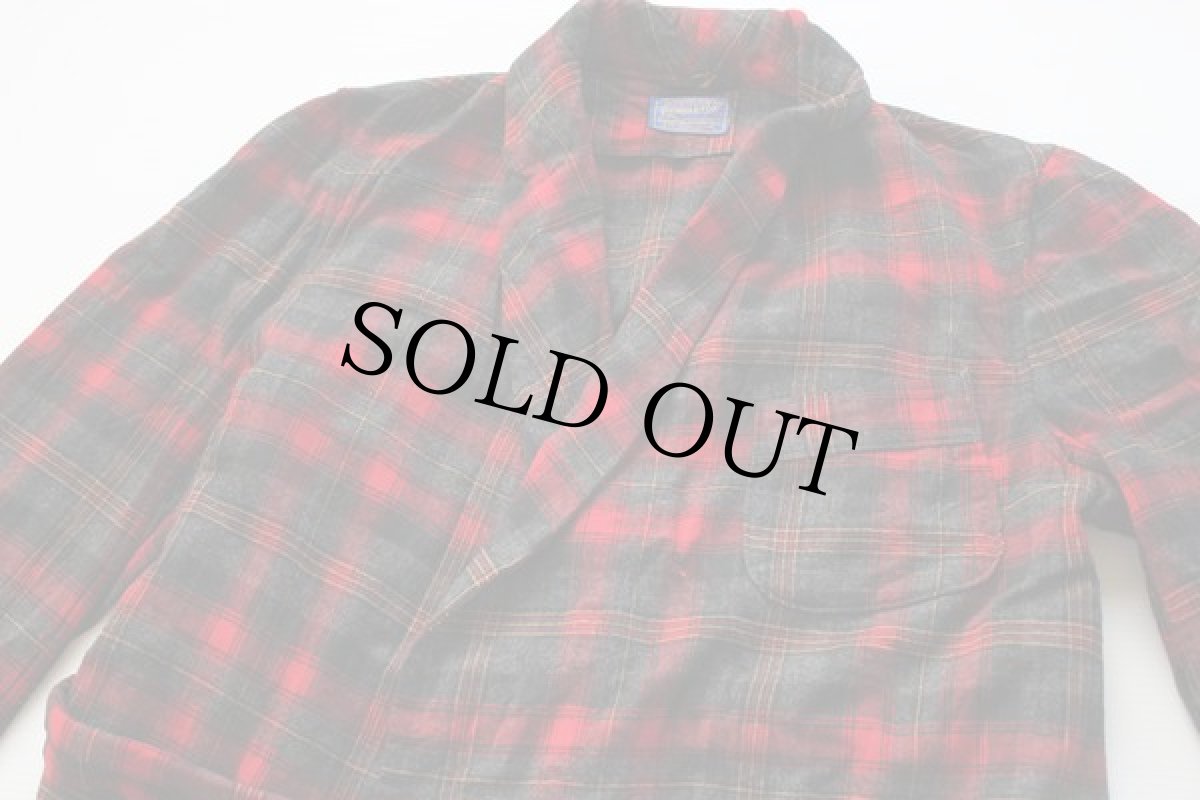 画像2: 50s PENDLETONペンドルトン ショールカラー ウール ガウン M (2)