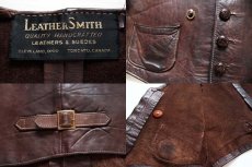 画像3: 70s LEATHER SMITH ハンドクラフト レザーベスト (3)