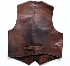 画像2: 70s LEATHER SMITH ハンドクラフト レザーベスト (2)