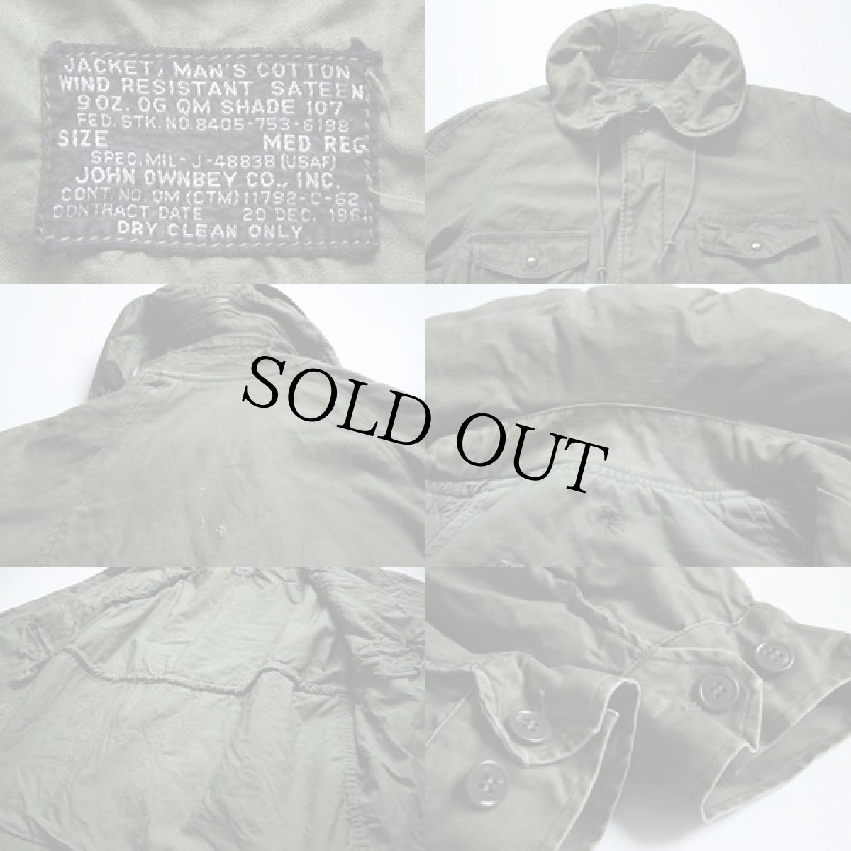 画像3: 60s 米軍 USAF フィールドジャケット M-R★キャトルジャケット (3)