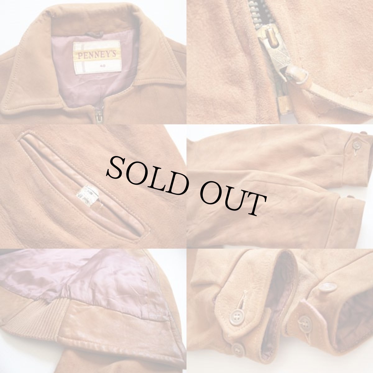 画像3: 50's PENNEY'S スエード レザージャケット 茶 40 (3)