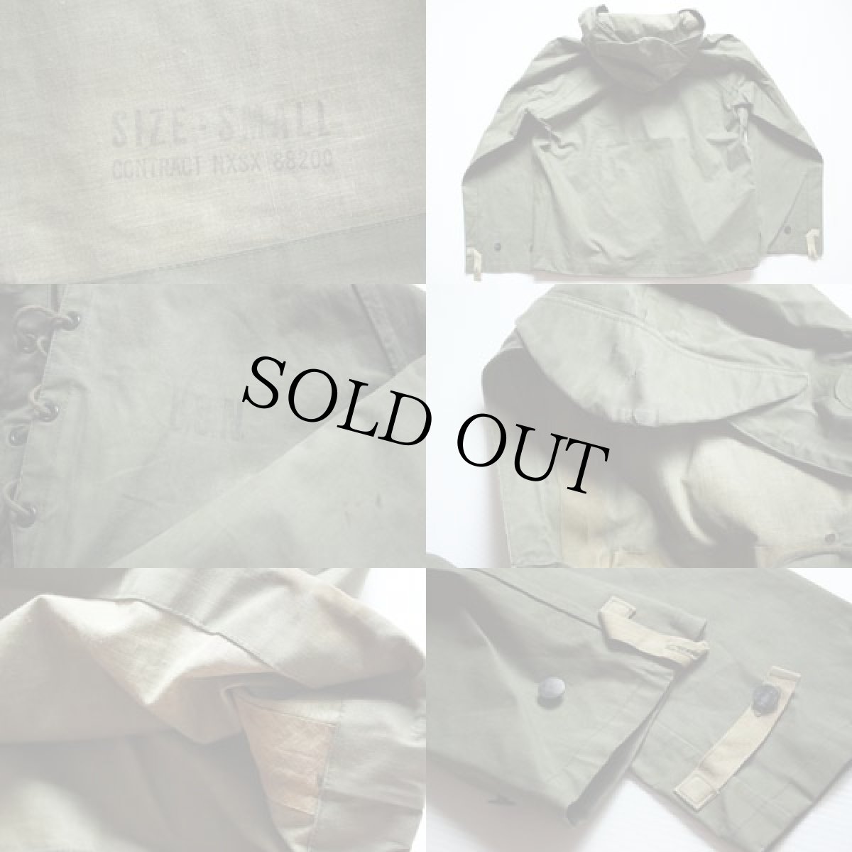 画像3: 40s 米軍 U.S.NAVY N-2 デッキ レインパーカー オリーブドラブ S (3)